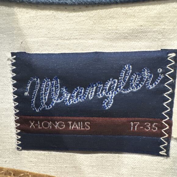 Vtg WRANGLER Brushpopper Shirt XL 17- 35 Western Rodeo Cowboy 90s Workwear RARE - Picture 3 of 11